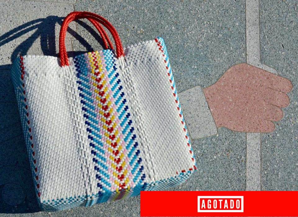 BOLSA MEDIANA 'ESPIGA' BLANCO & ASAS ROJO